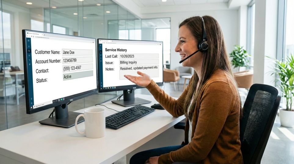 Professional virtual assistant handling calls and managing calendar tasks demonstrating outsourced receptionist duties for Australian businesses